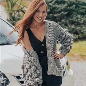 Smokey Haze Bubble Sleeve Cardigan